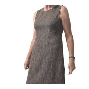 Ann Taylor Gray Tweed Dress, Seeveless,  Knee Length Jewel Neck sz 12